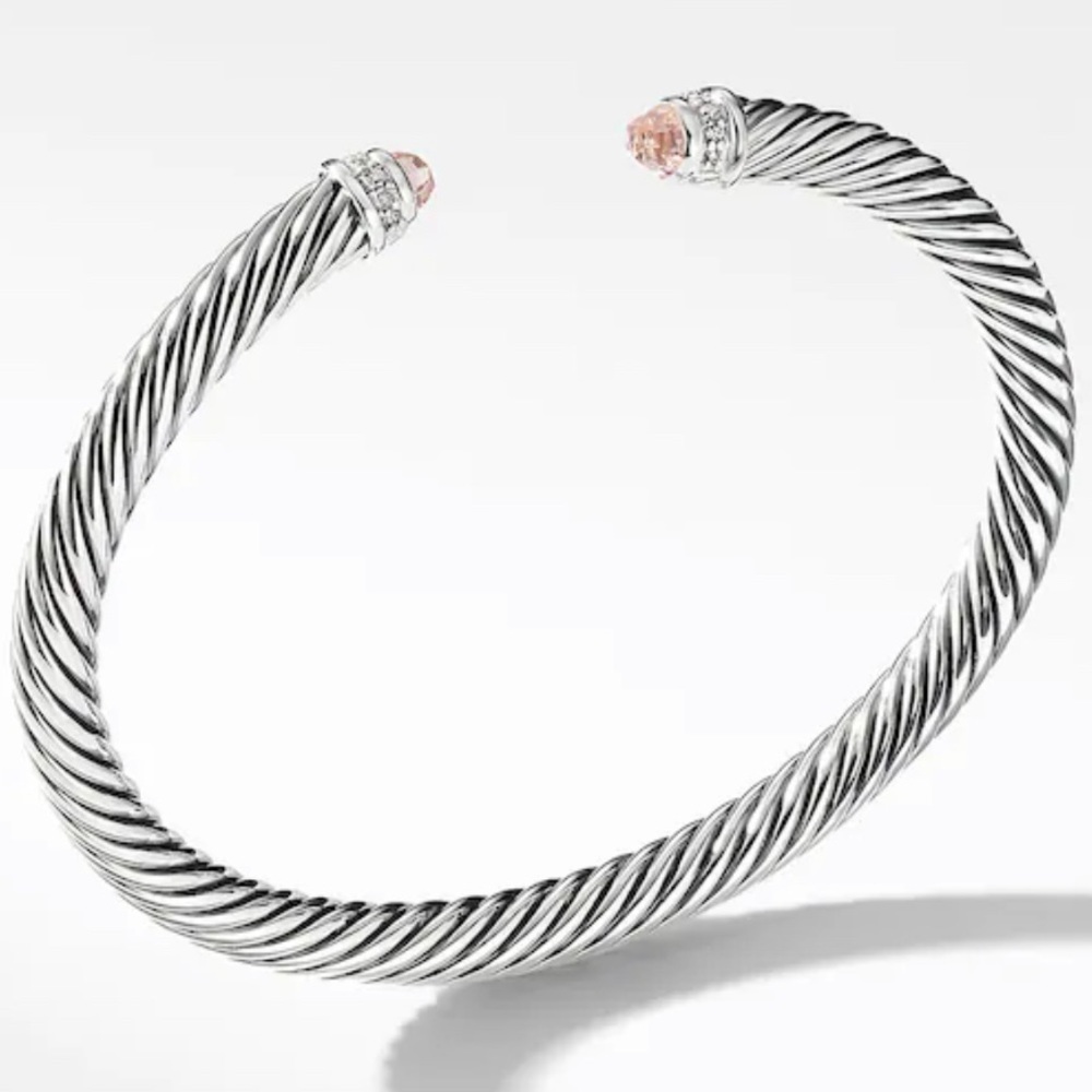 David Yurman Cable Bracelet Morganite & Diamonds
